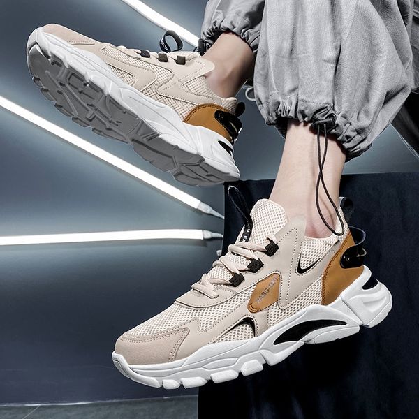 

wholesale summer mesh womens men running shoes breathable black white beige gray jogging sports trainers sneakers code: 65-727 size 39-44