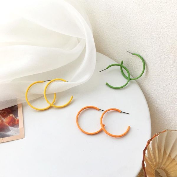 

hoop & huggie semi round c shape statement earrings temperament circle women, Golden;silver