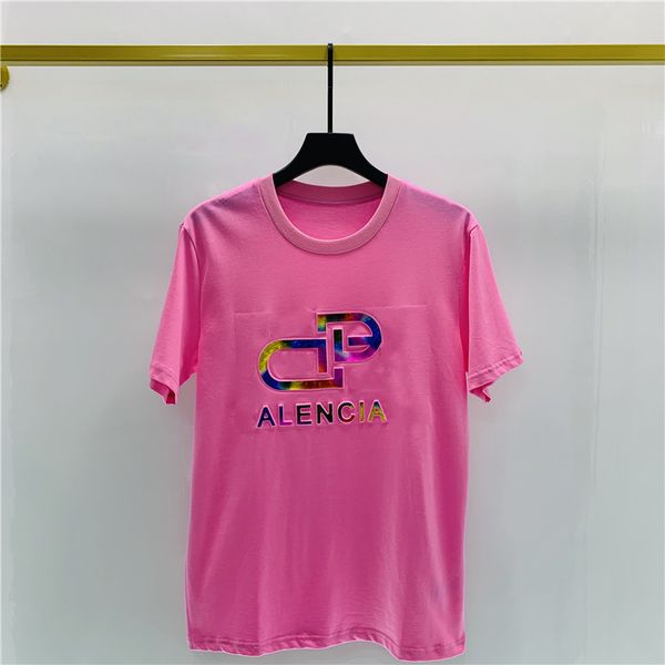

2021 men's and women's fashion short tee casual street wear pure color printed cotton m-2xl#07, White;black