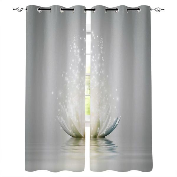 

flower abstract lotus blackout curtain for kids room bedroom cartoon window children cortinas & drapes