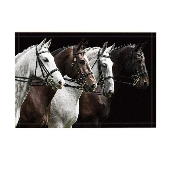

carpets horse bath rugs by, white and black purplish red stallion head portrait, non-slip doormat indoor/outdoor