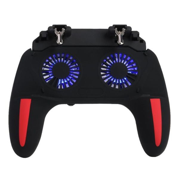 

game controllers & joysticks h10 gaming accessories handheld grip controller joystick gamepad for pubg trigger dual cooling fan cooler phone