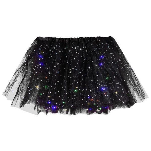 

skirts tulle princess skirt women mesh miniskirts stars glitter dance ballet tutu brand sequin party girl faldas elastic #p2, Black