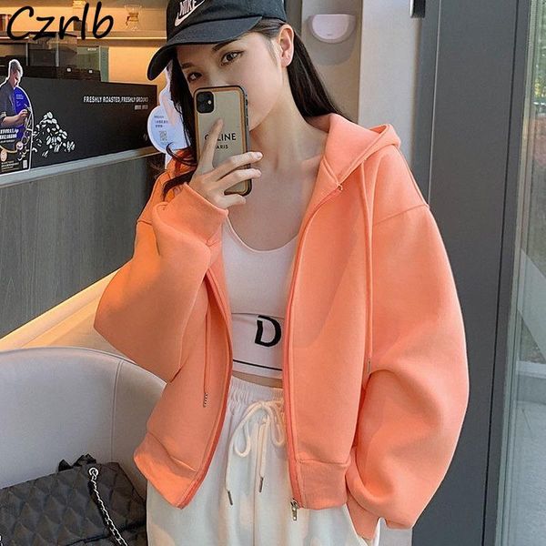 

women's jackets basic women ulzzang hooded comfort ins est leisure all-match fashionable amigos minimalist outwear simple pure female, Black;brown