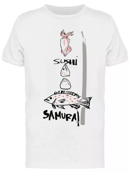 

sushi japanese food tee men's -image by shutterstock men's t-shirt, White;black