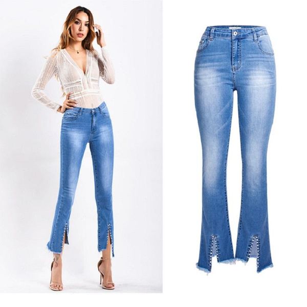 

fashion sequin jeans push up for women plus size blue skinny denim pants slim femme wholesale clothing 2021 autumn promotion women's