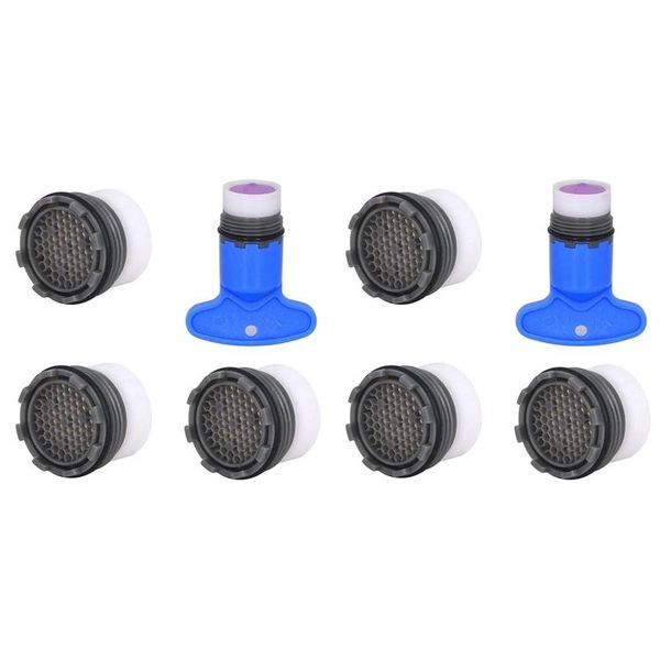 

other faucets, showers & accs 1.2gpm faucet replacement part insert filter, restrictor aerator, 8 pack(blue+black) 18.5mm 16.5mm