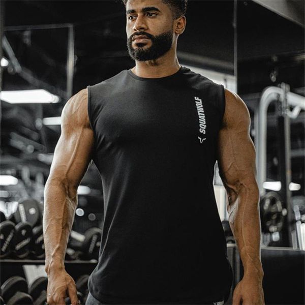 

men' tank bodybuilding singlets men muscle shirt gym stringer mens vest fitness clothing casual guys, White;black