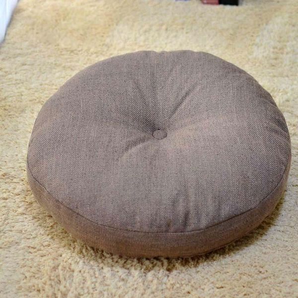 

cotton linen removable round cushion futon tatami bedside yoga gym mattress floor pouf cattail hassock cushion/decorative pillow