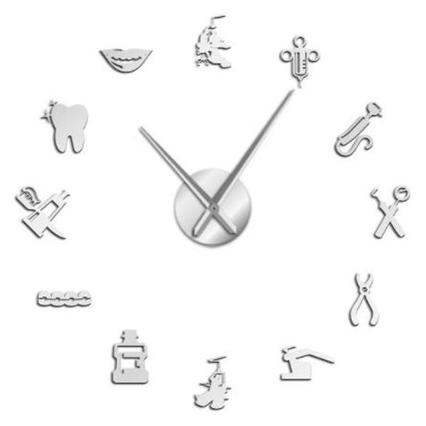 

-diy giant wall clock big needle mirror office decor art clocks