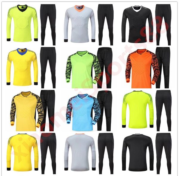 

blank kit long sleeve goalkeeper soccer jerseys 2021 men kits football shirt uniform suit custom name number, Black