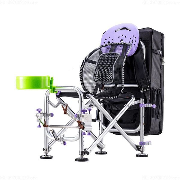 

lightweight aluminum fishing chair super stable folding camp chairs adjustable backrest with rod holder bait cup furniture