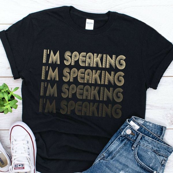 

i'm speaking kamala harris t-shirt, White;black