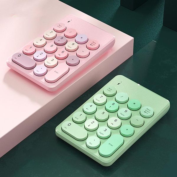 

keyboards 18 keys digital keyboard small-size 2.4g bluetooth wireless numeric keypad numpad for accounting teller lapnotebook tablets
