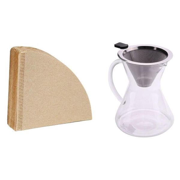 

coffee filters 400ml pour over maker drip thicken percolators with v60 special 102 filter papers 80pcs