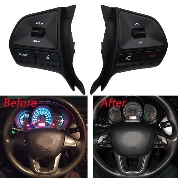 Alta Qualidade Styling Botões de Interruptor Multi-Function aplicam-se para Kia K2 Rio Carro volante Volume Modo Telefone 2011-2014