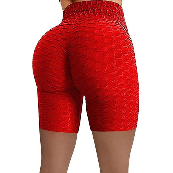 

women's workout yoga shorts stretch high waist bubble bulifting sports gym running puz777 outfit