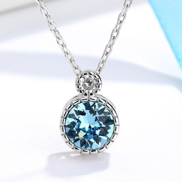 

pendant necklaces the heart of sea s925 sterling silver necklace female net red clavicle chain crystal ins fashion trend accessories