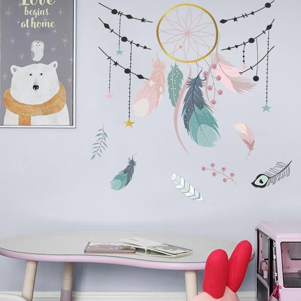

wall stickers creative dreamcatcher 3d kids bedroom nursery decoration teenagers boy girl room decor aesthetic decals mural