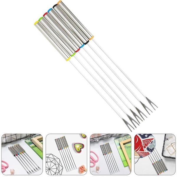 

forks 12pcs 24cm stainless steel tableware fondue fruit dessert kitchen bar tool