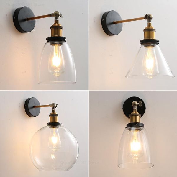 

wall lamp vintage metal glass lamps led lights for home living room decoration bedroom light fixtures retro industrial luminaire