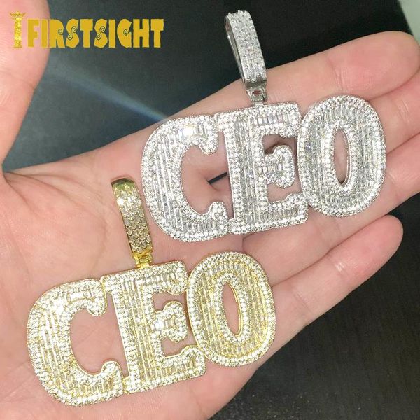 

chains iced out cubic zirconia big sliver color cz stone ceo choker 5mm tennis chain letter pendant necklace hip hop for men women, Silver