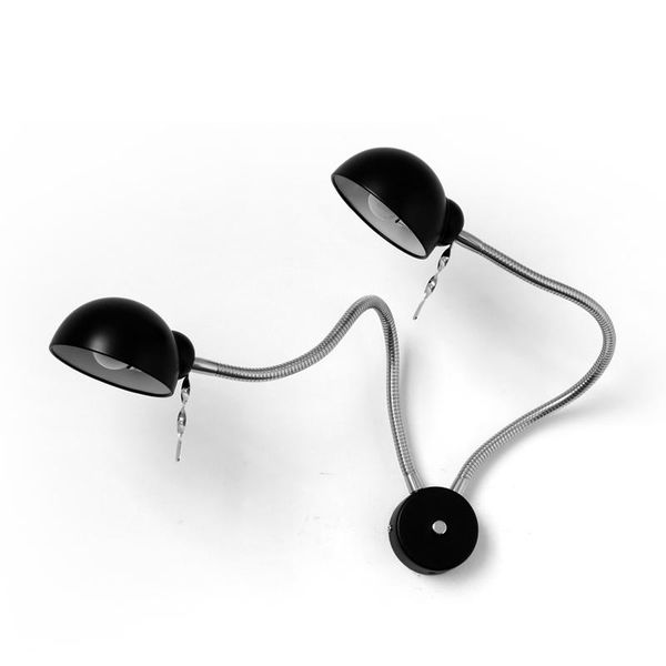 

wall lamp study room chrome 2-arm led bedside sconce with switch lights bedroom corridor porch reading coffee lighting