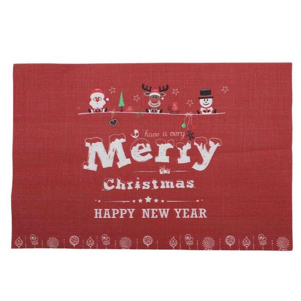 

table runner 6pcs christmas mat placemat dining home xmas dinner decor pvc coffee cup bowl