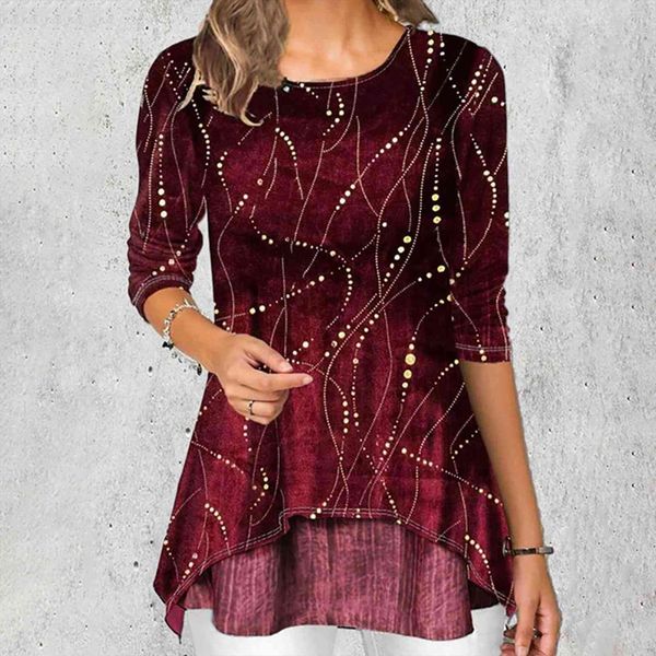 

40 five part sleeve womens shirts elegant lines loose long sleeved o neck streetwear shirt pullover, White