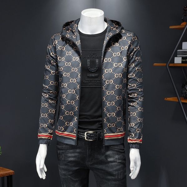 

the fine fleece hoodies men's hooded jacket in spring coat fit, Black