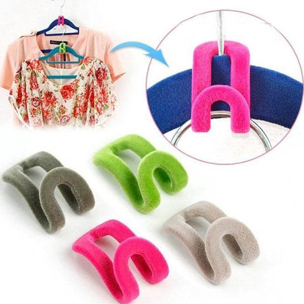 

hangers & racks cloth hanger hook mini flocking clothes easy closet organizer holder save space non slip