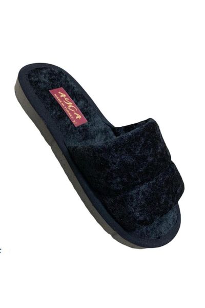 

slippers women's plush slim base soft very lightweight winter home slipper, Black