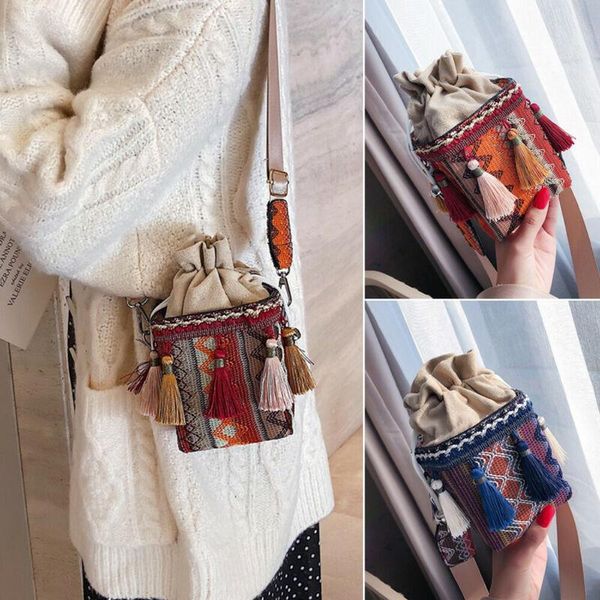 

vintage womens handbag case ladies shoulder tassel bag crossbody fringe messenger waist bags