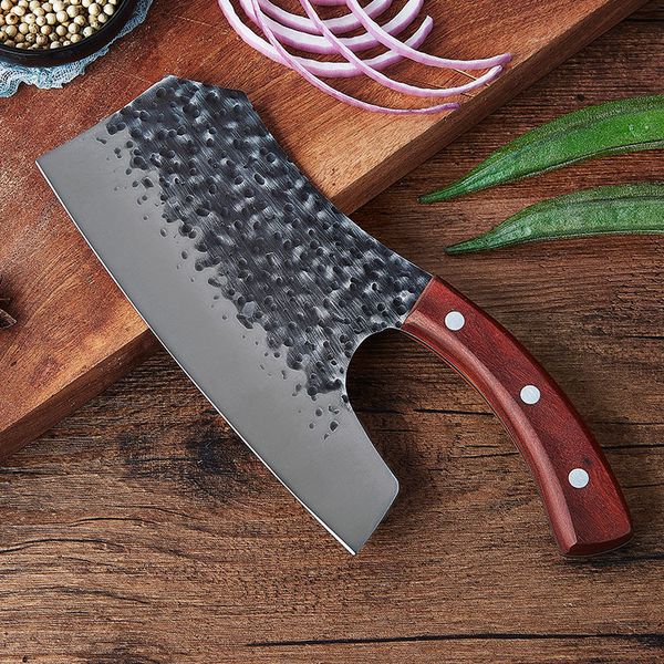 

new handmade forged ceaver knife abor-saving house kitchen sicing knife hammer pattern stainess stee cooking accessories
