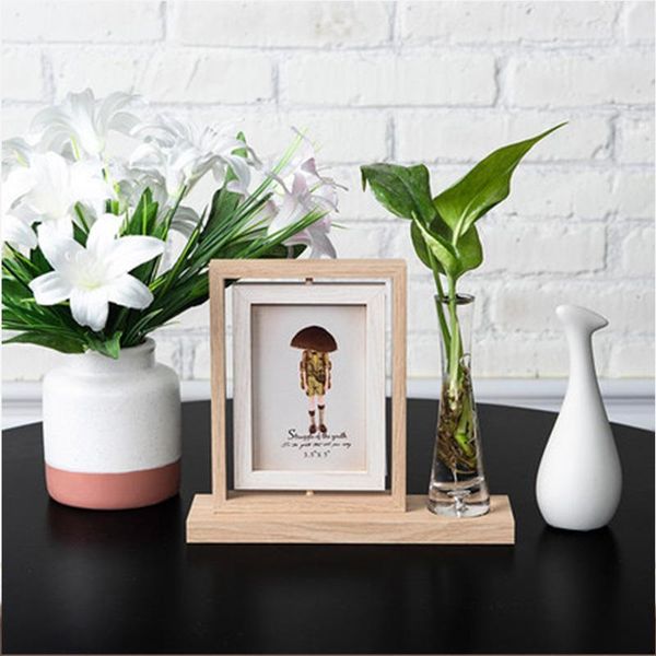 

frames and mouldings nordic home deskdecoration set double-sided rotating ins po frame hydroponic plant stereo art decor ornaments
