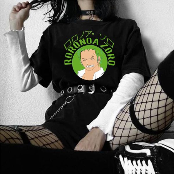 

men's t-shirts kawaii anime roronoa zoro t-shirt men woemn cosplay clothes tees harajuku one piece casual style, White;black