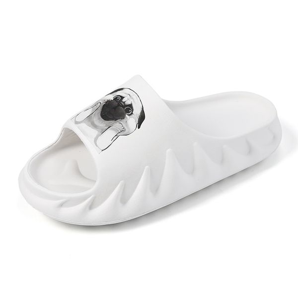 

slippers men outside wear 2022 new summer net red personality pattern trend thick bottom water leakage drag country tide cool drag, Black