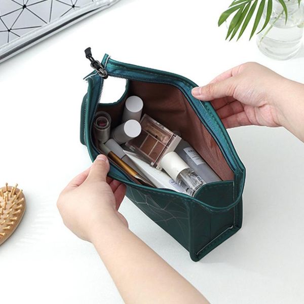

cosmetic bag pu diamond-shaped storage waterproof travel wash bags