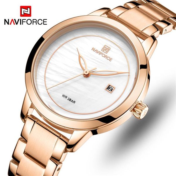 

wristwatches naviforce women watches fashion casual lady waterproof clock women's wristwatch quartz watch relogio feminino, Slivery;brown