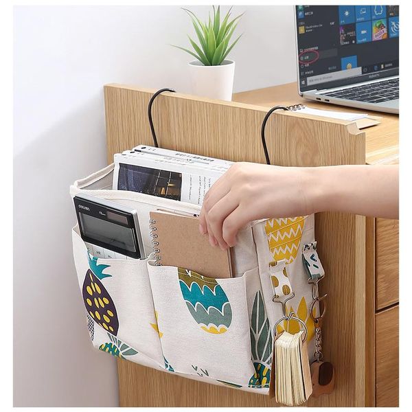 

polyester cotton bed holder pockets hanging organizer multi-pocket dormitory bunk sofa storage bag boxes & bins