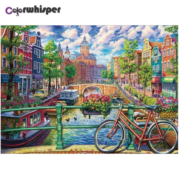 

diamond painting full square/round drill bicycle bike town street view 5d daimond embroidery cross stitch mosaic z1759