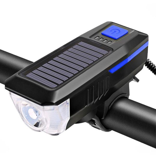 

solar energy super bright bicycle headlights front led lights dustproof riding bike