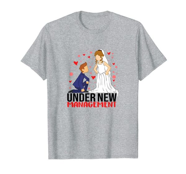 

under new management wedding gift hubby dad husband feminist t-shirt, White;black
