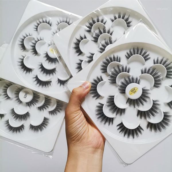 

7pairs fake eyelashes soft extension 3d mink lashes natural false makeup beauty maquillaje1