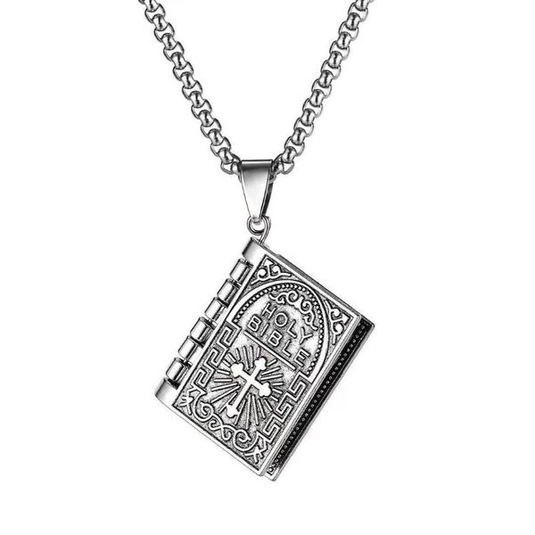 

pendant necklaces fashion necklace simple holy grail scripture can open prayer, Silver