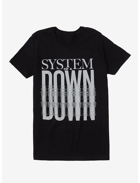 

system of a down fuzzy logo t-shirt, White;black