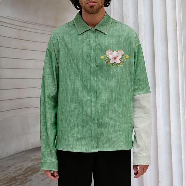 

men's casual shirts fashion trendy long sleeve printed shirt coat men autumn winter summer mens, White;black