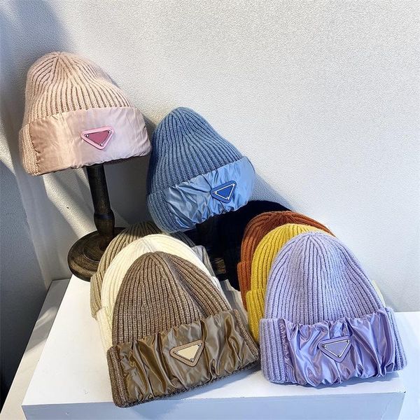 

hats, scarves & gloves sets triangle knitted hat female women autumn winter korean fashion ear protection warm cone wool couple pullover, Blue;gray