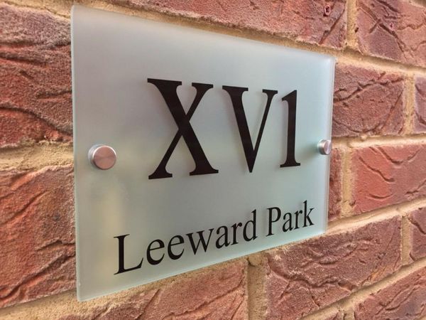 

other door hardware customize modern house sign plaque roman numerals / street frosted glass acrylic