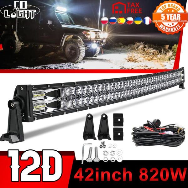 

working light co 22 32 42 52"inch curved suv led bar offroad 12v 24v 2-row combo beam for tractor pickup atv truck car